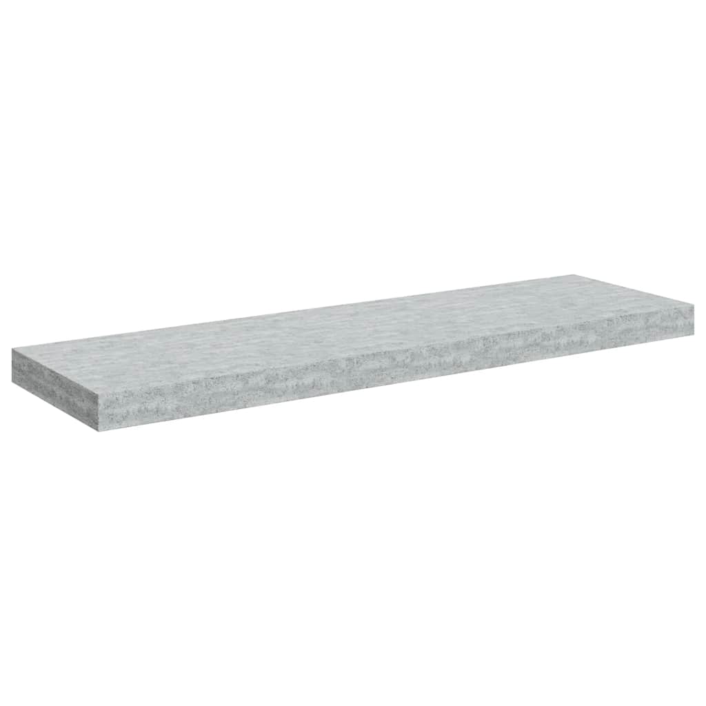 Scaffali a Parete 2 pz Grigio Cemento 80x23,5x3,8 cm in MDF