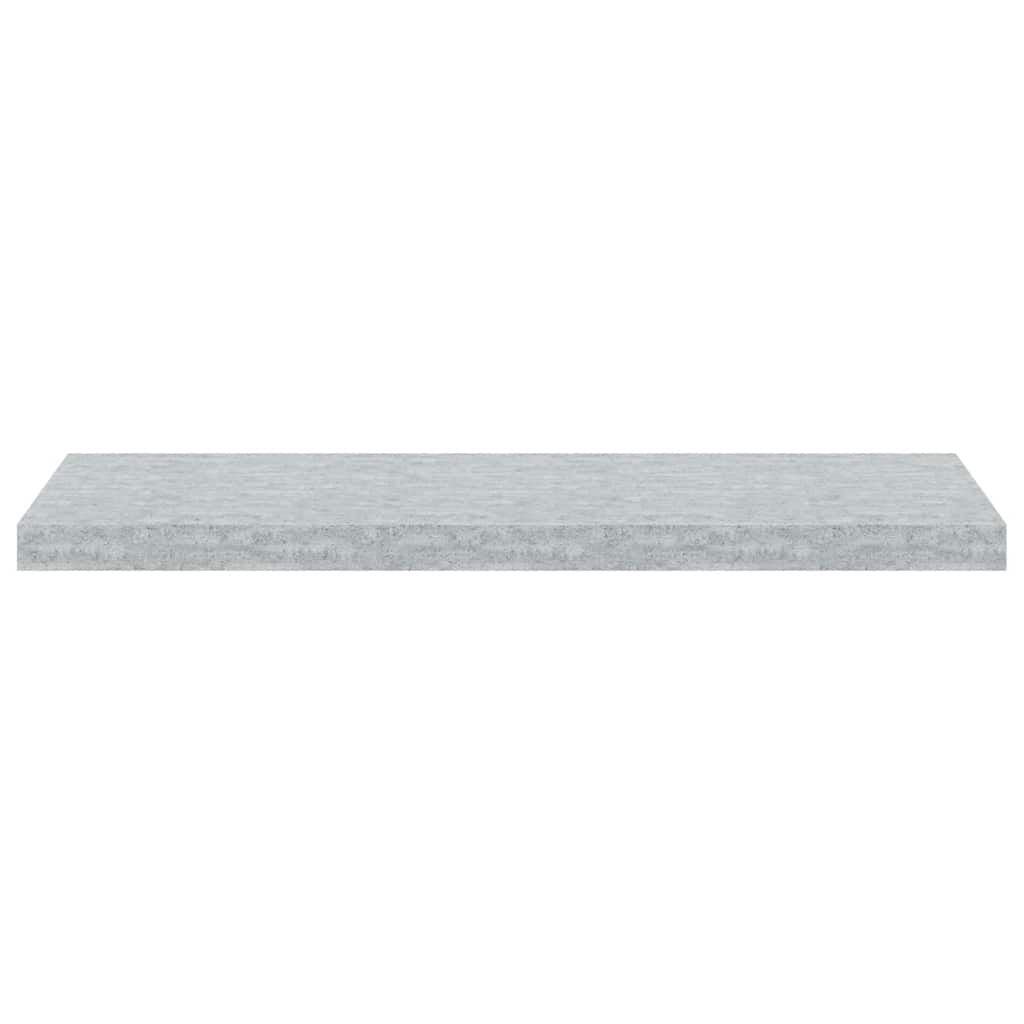 Scaffali a Parete 2 pz Grigio Cemento 80x23,5x3,8 cm in MDF