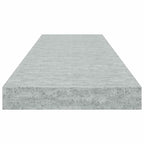 Scaffali a Parete 2 pz Grigio Cemento 80x23,5x3,8 cm in MDF