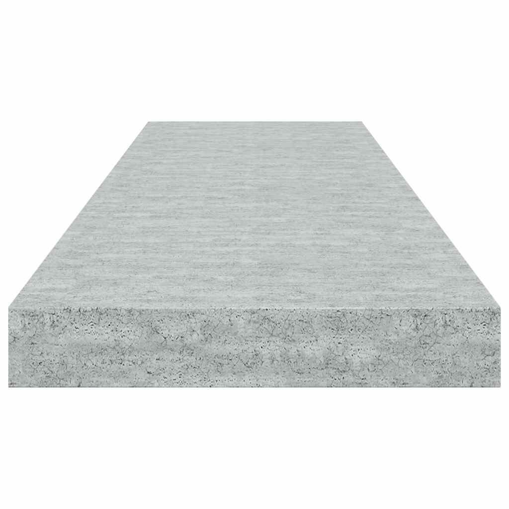 Scaffali a Parete 2 pz Grigio Cemento 80x23,5x3,8 cm in MDF