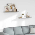 Scaffali a Parete 2 pz Grigio Cemento 80x23,5x3,8 cm in MDF