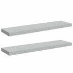 Scaffali a Parete 2 pz Grigio Cemento 90x23,5x3,8 cm in MDF