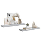 Scaffali a Parete 2 pz Grigio Cemento 90x23,5x3,8 cm in MDF