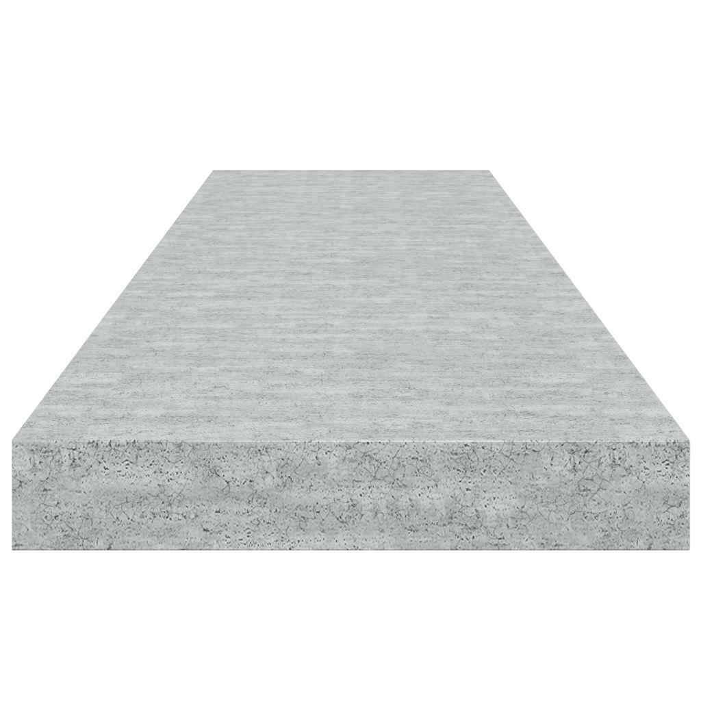 Scaffali a Parete 2 pz Grigio Cemento 90x23,5x3,8 cm in MDF