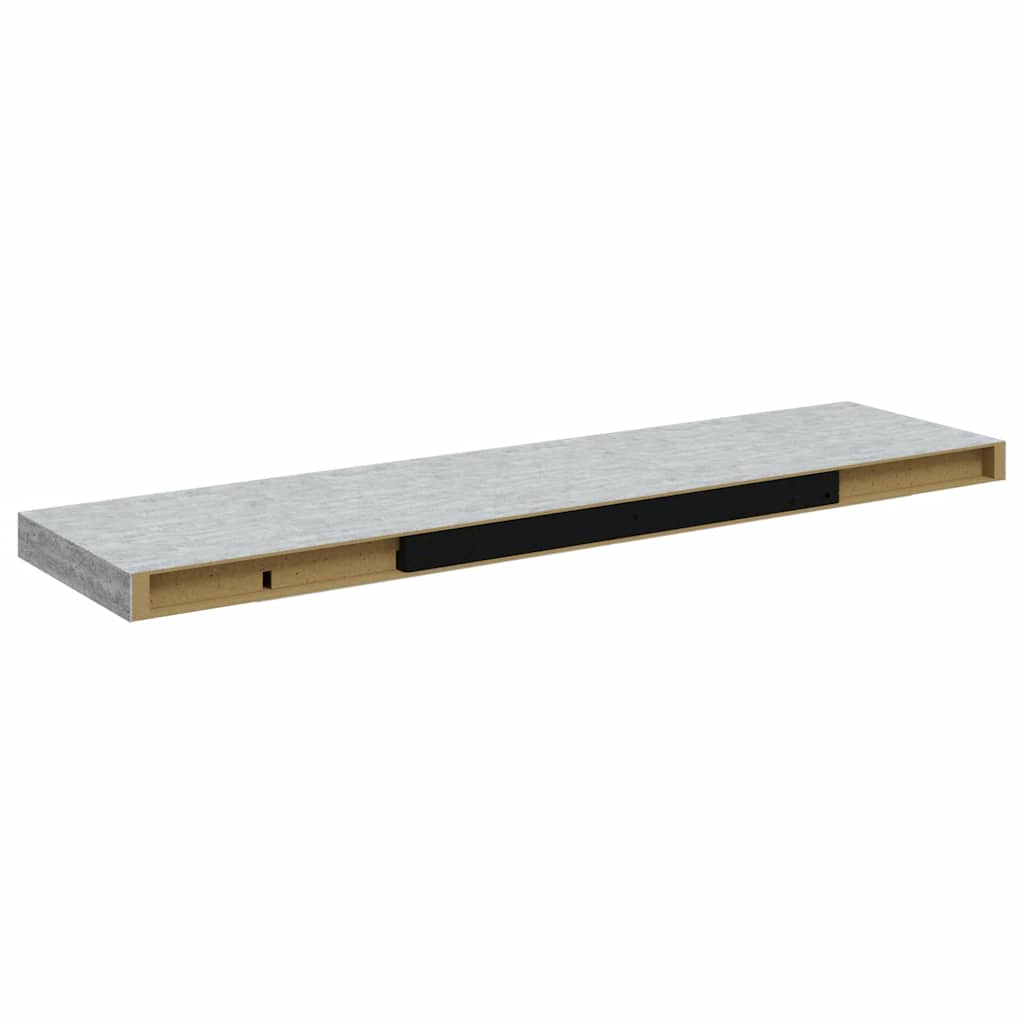 Scaffali a Parete 2 pz Grigio Cemento 90x23,5x3,8 cm in MDF