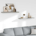 Scaffali a Parete 2 pz Grigio Cemento 90x23,5x3,8 cm in MDF