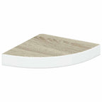 Mensola Angolare Rovere e Bianco 25x25x3,8 cm in MDF