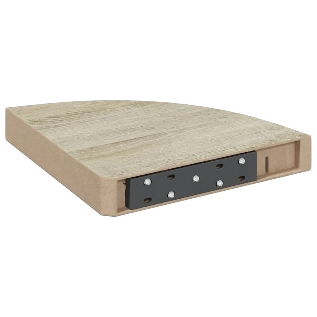 Mensola Angolare Rovere e Bianco 25x25x3,8 cm in MDF