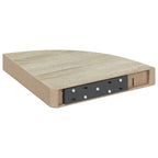 Mensola Angolare Rovere e Bianco 25x25x3,8 cm in MDF