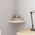 Mensola Angolare Rovere e Bianco 25x25x3,8 cm in MDF
