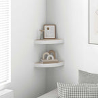 Mensole Angolari 2pz Rovere e Bianco 25x25x3,8 cm in MDF