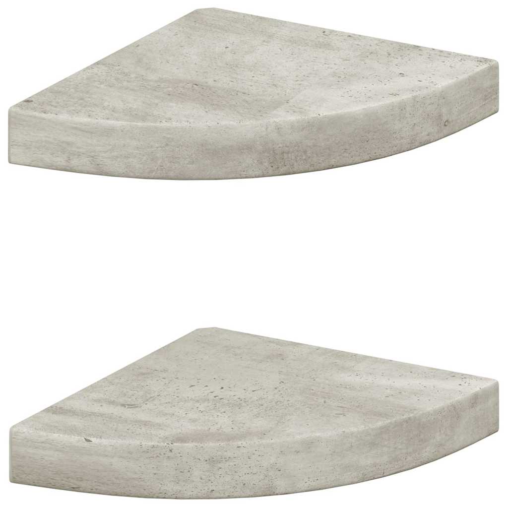 Mensole Angolari 2pz Grigio Cemento 25x25x3,8 cm in MDF