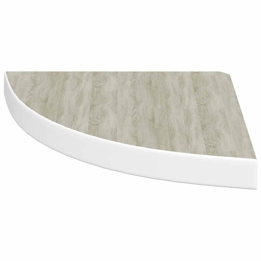 Mensola Angolare Rovere e Bianco 35x35x3,8 cm in MDF