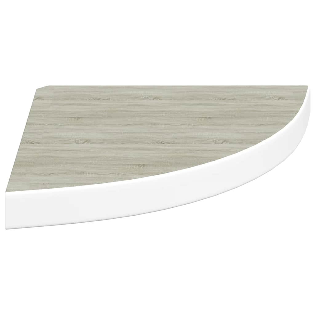 Mensola Angolare Rovere e Bianco 35x35x3,8 cm in MDF