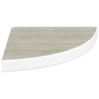 Mensola Angolare Rovere e Bianco 35x35x3,8 cm in MDF