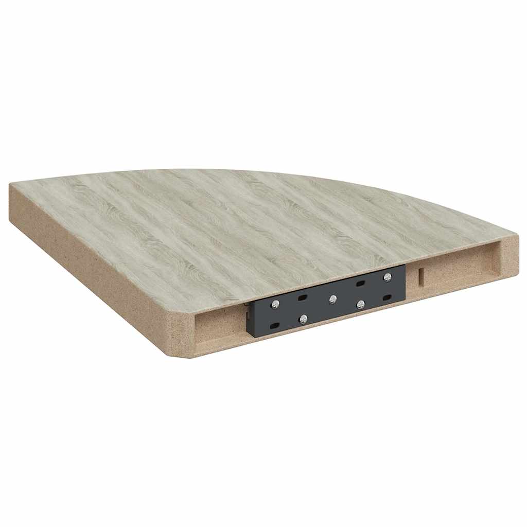 Mensola Angolare Rovere e Bianco 35x35x3,8 cm in MDF