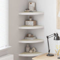 Mensole Angolari 4 pz Rovere e Bianco 35x35x3,8 cm in MDF