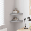 Mensole Angolari 2pz Grigio Cemento 35x35x3,8 cm in MDF
