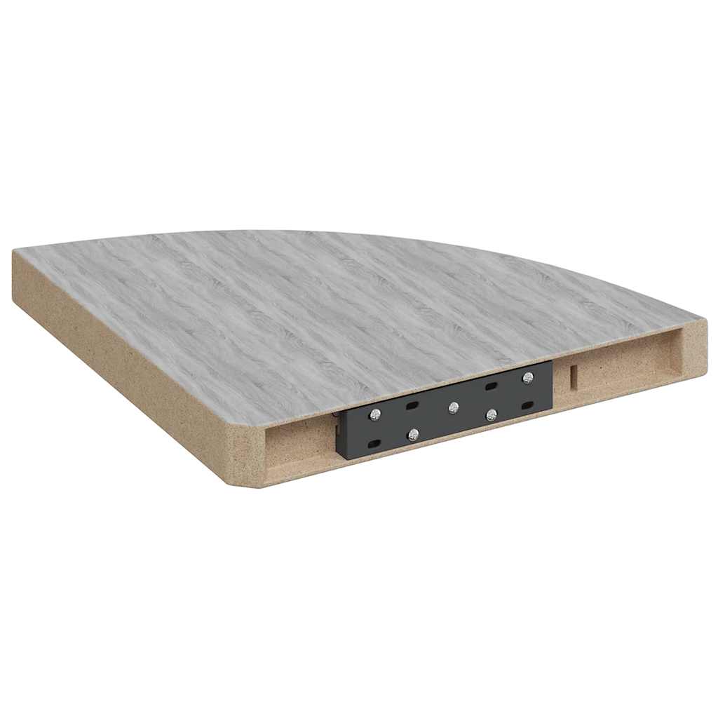 Mensole Angolari 4 pz Grigio Cemento 35x35x3,8 cm in MDF