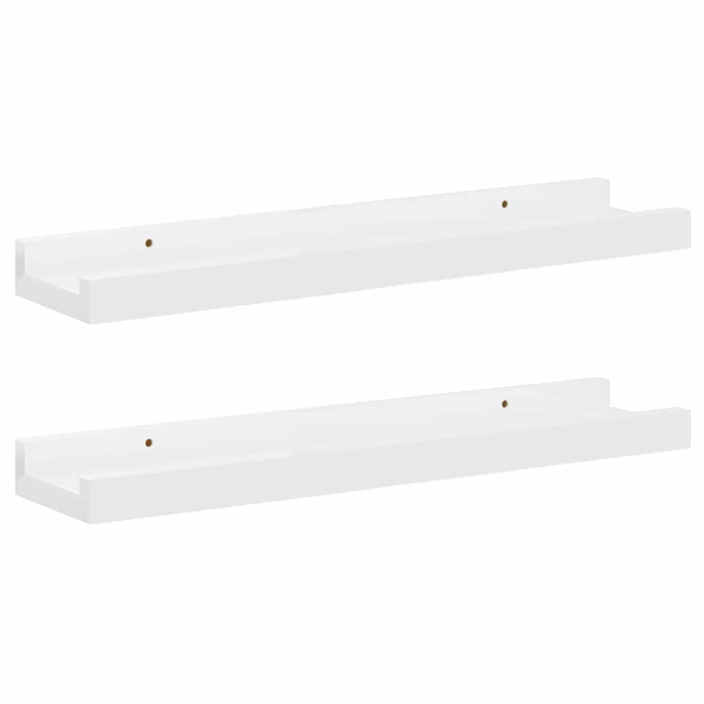 Mensole da Parete 2 pz Bianco Lucido 40x9x3 cm