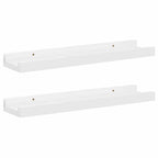 Mensole da Parete 2 pz Bianco Lucido 40x9x3 cm