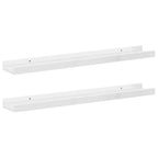 Mensole da Parete 2 pz Bianco Lucido 60x9x3 cm