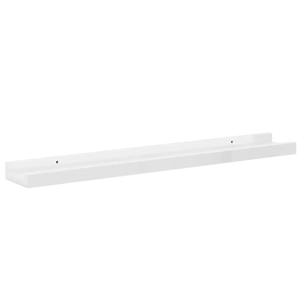 Mensole da Parete 2 pz Bianco Lucido 60x9x3 cm