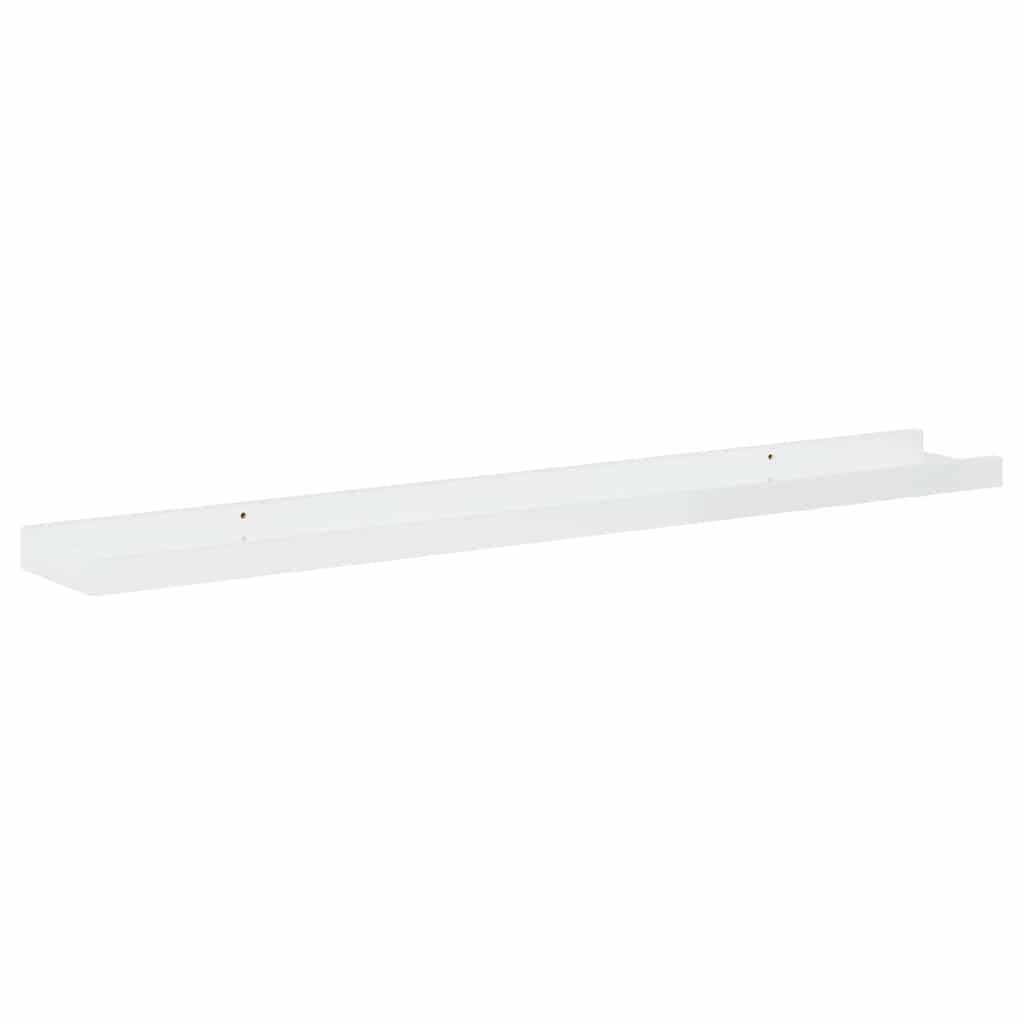 Mensole da Parete 2 pz Bianco Lucido 80x9x3 cm