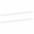 Mensole da Parete 2 pz Bianco Lucido 100x9x3 cm