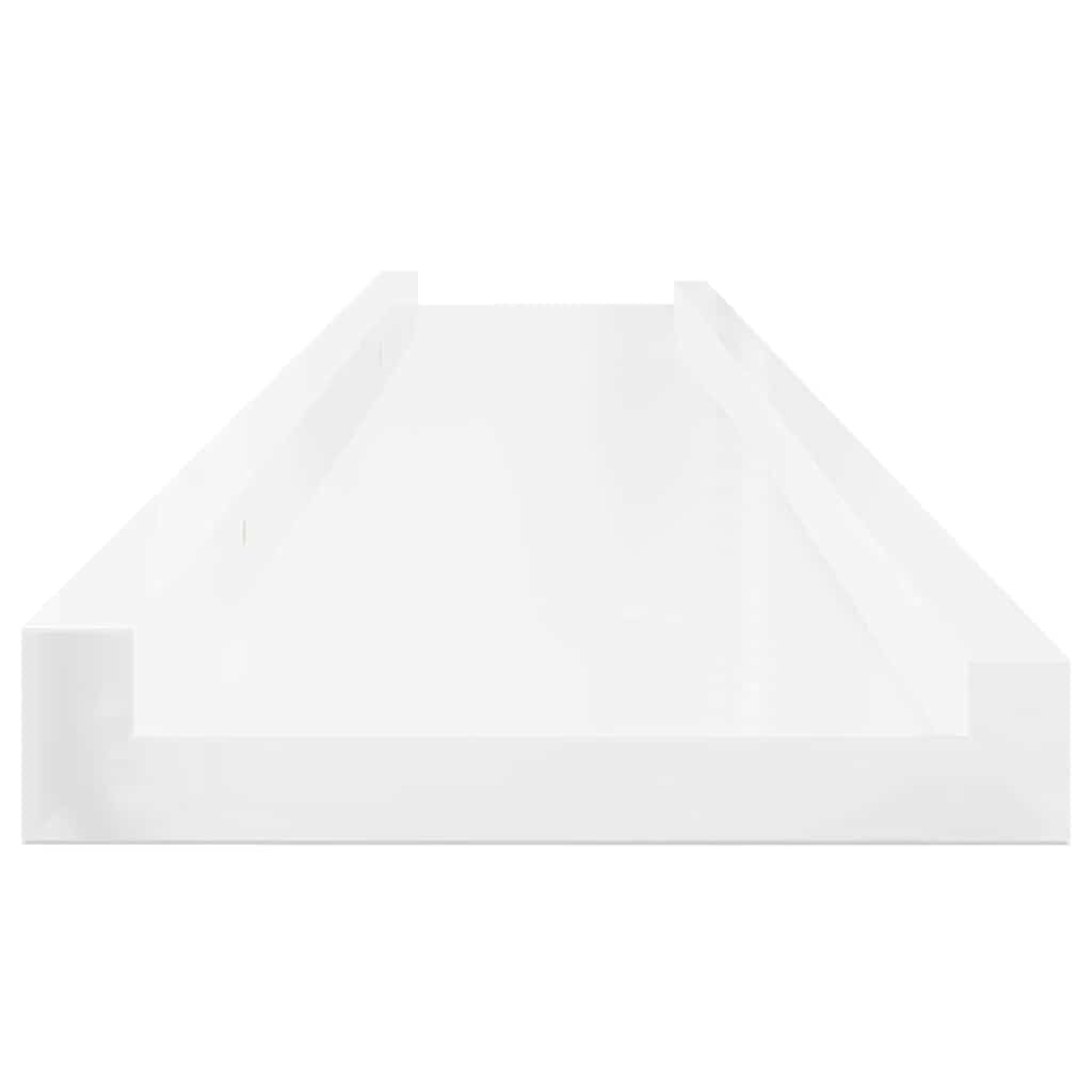Mensole da Parete 2 pz Bianco Lucido 100x9x3 cm