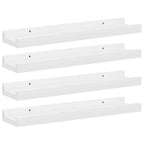 Mensole da Parete 4 pz Bianco Lucido 40x9x3 cm