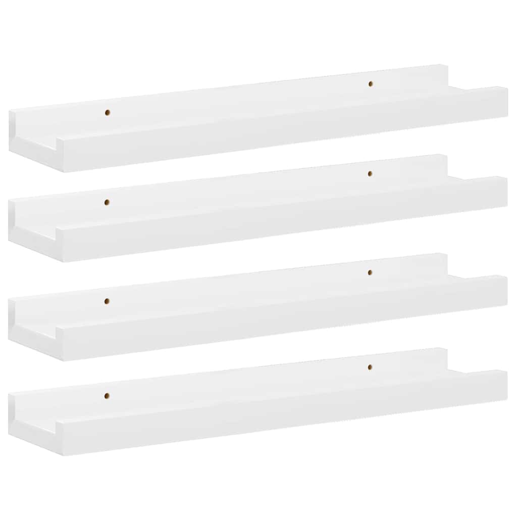 Mensole da Parete 4 pz Bianco Lucido 40x9x3 cm