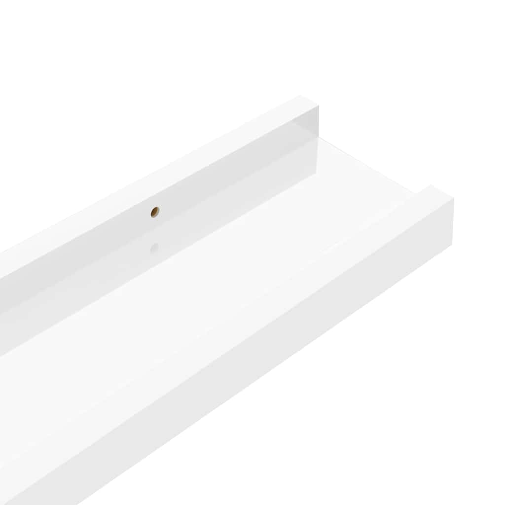 Mensole da Parete 4 pz Bianco Lucido 40x9x3 cm