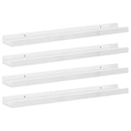 Mensole da Parete 4 pz Bianco Lucido 60x9x3 cm
