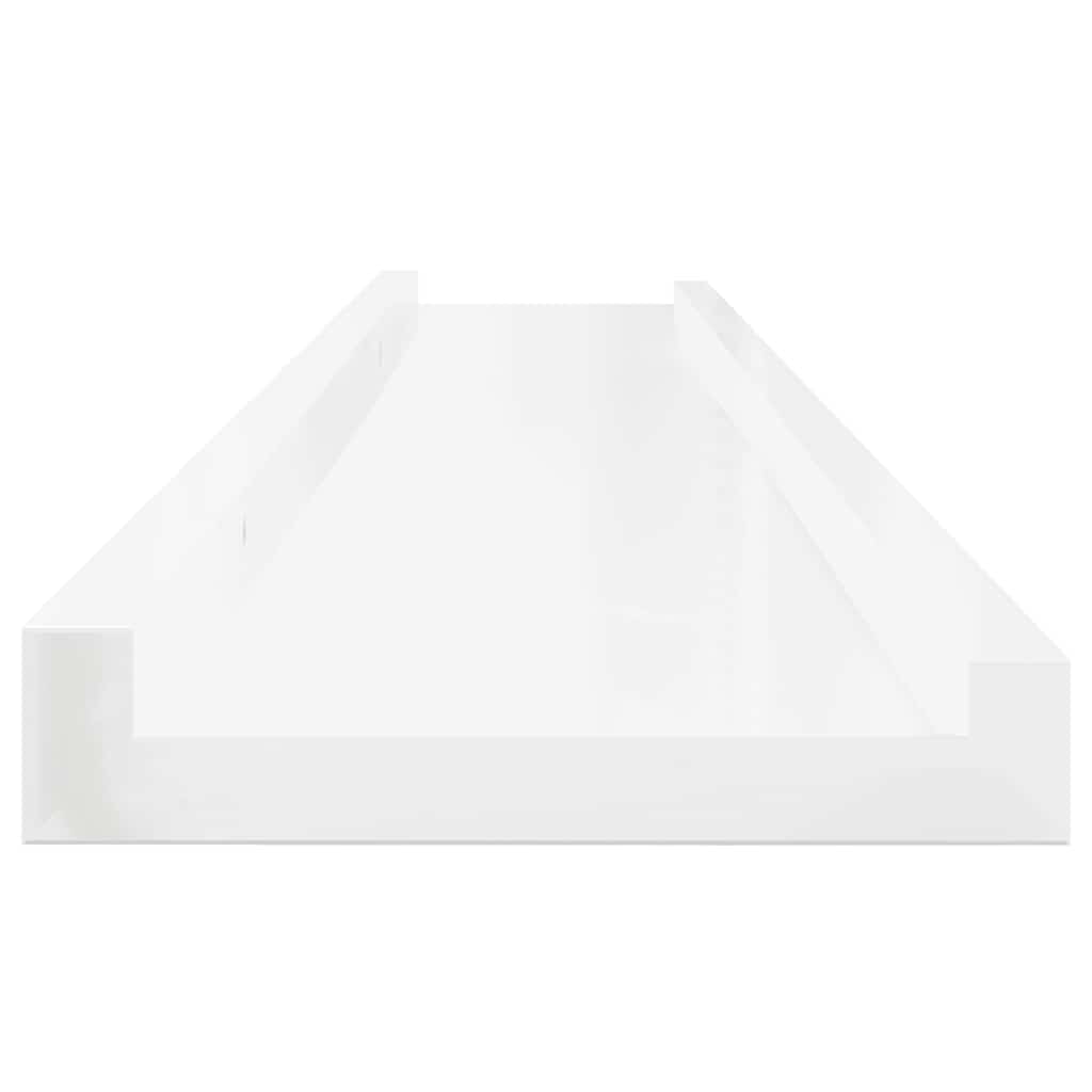 Mensole da Parete 4 pz Bianco Lucido 100x9x3 cm