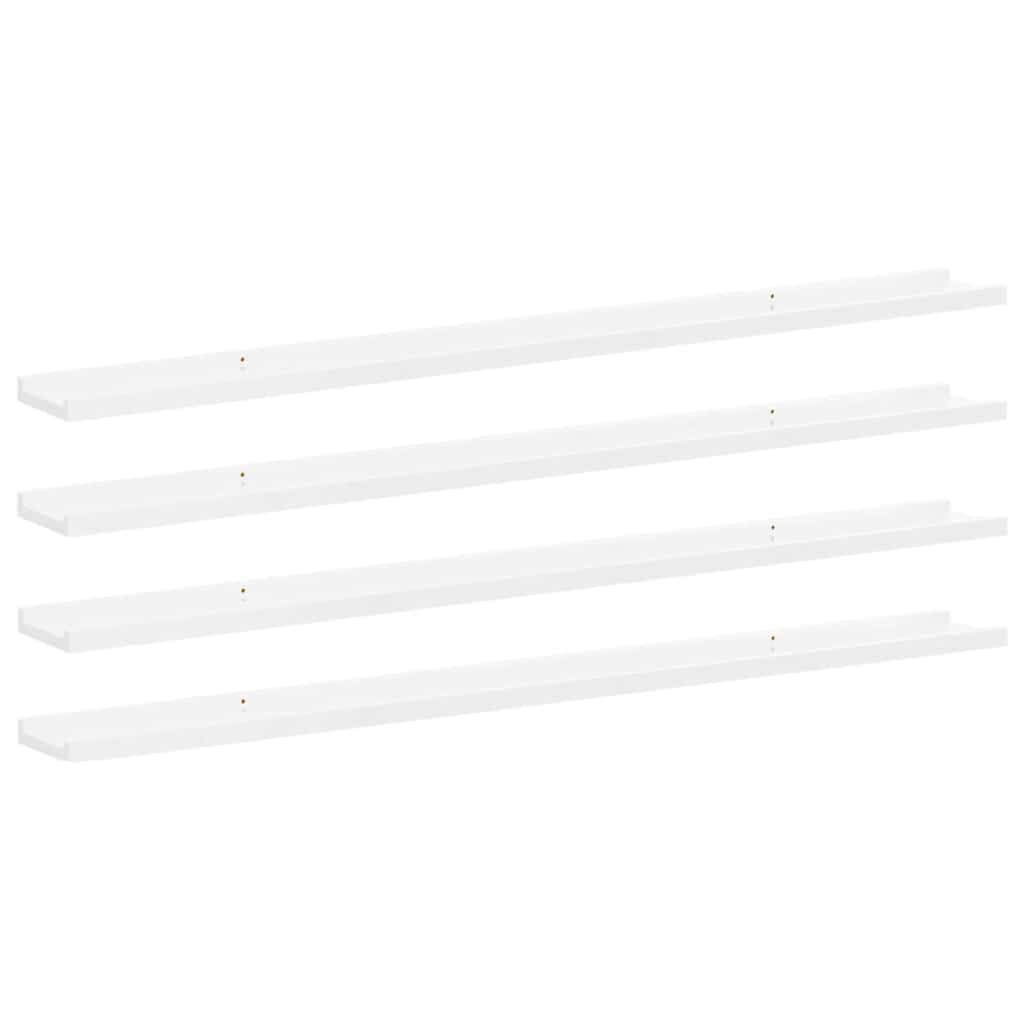Mensole da Parete 2 pz Bianco Lucido 115x9x3 cm