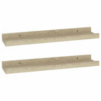 Mensole da parete 2 pz in rovere Sonoma 40x9x3 cm