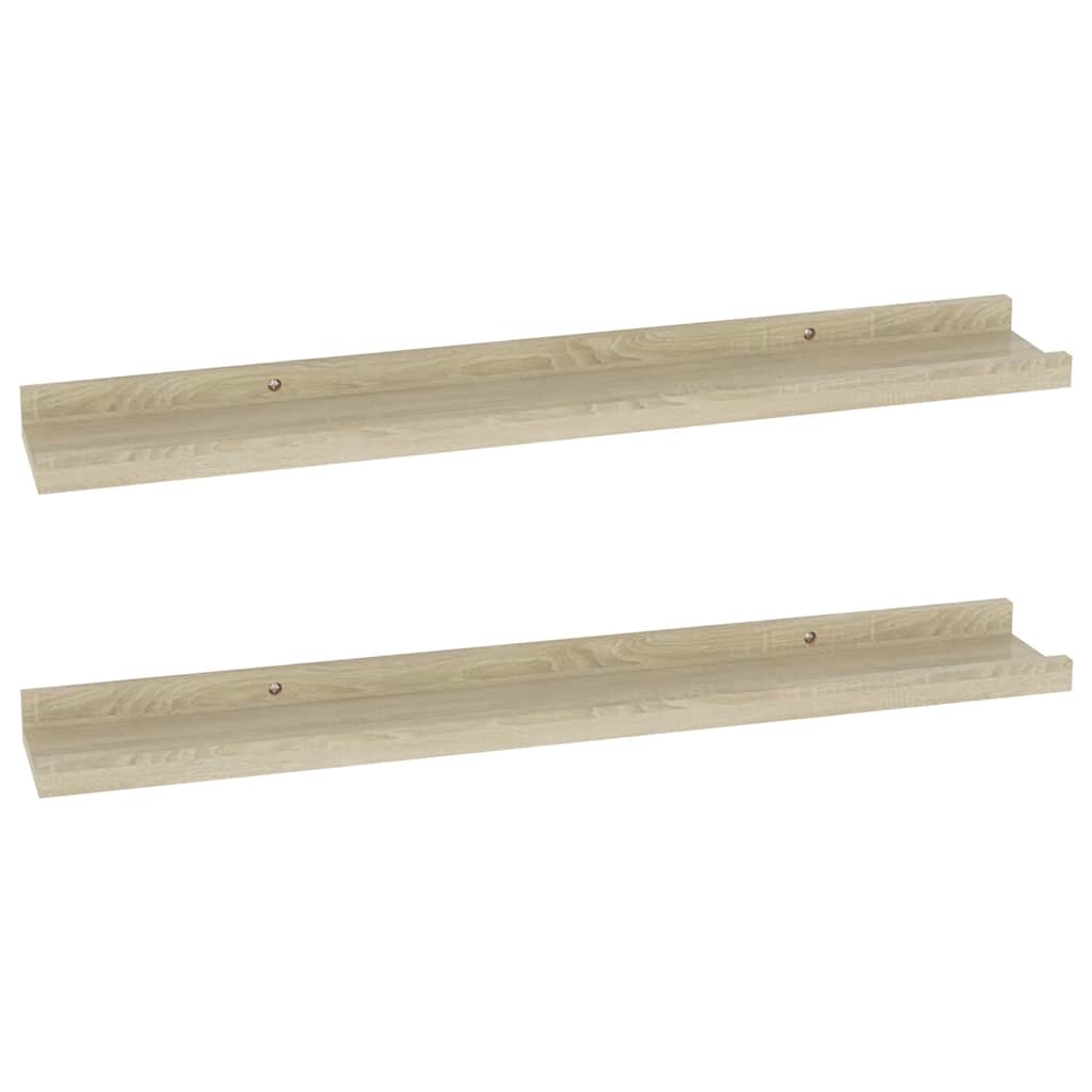 Mensole da parete 2 pz in rovere Sonoma 60x9x3 cm