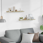 Mensole da parete 2 pz in rovere Sonoma 60x9x3 cm