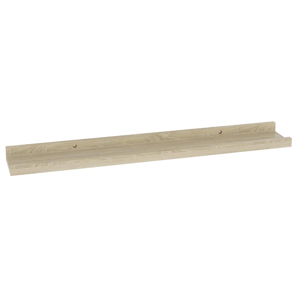 Mensole da parete 2 pz in rovere Sonoma 60x9x3 cm