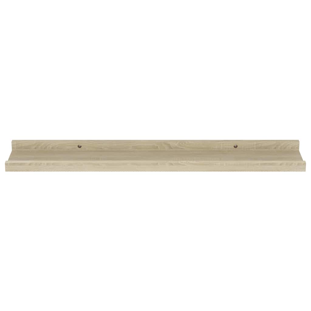 Mensole da parete 2 pz in rovere Sonoma 60x9x3 cm