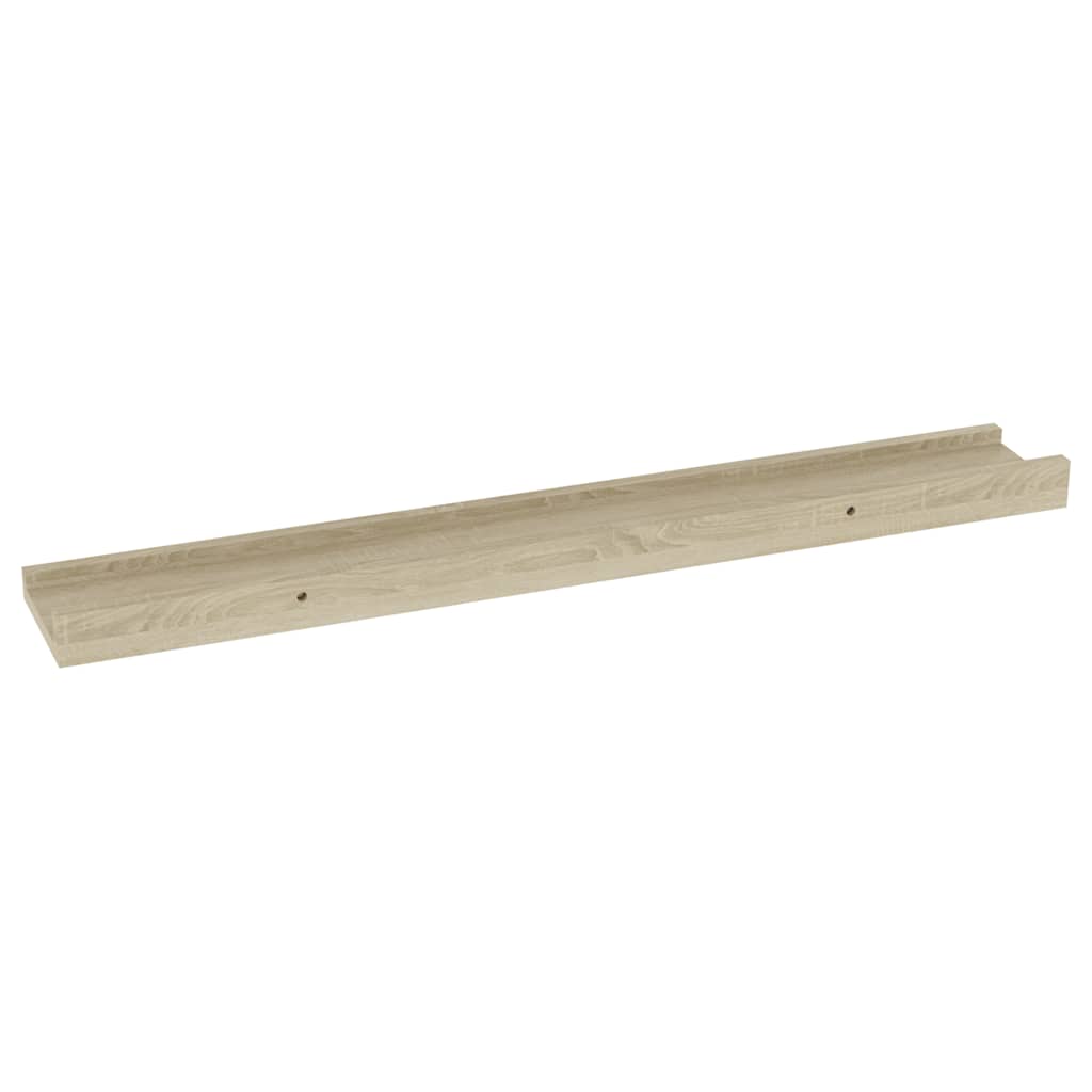 Mensole da parete 2 pz in rovere Sonoma 60x9x3 cm