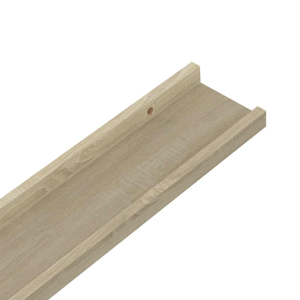 Mensole da parete 2 pz in rovere Sonoma 60x9x3 cm