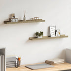 Mensole da parete 2 pz in rovere Sonoma 60x9x3 cm