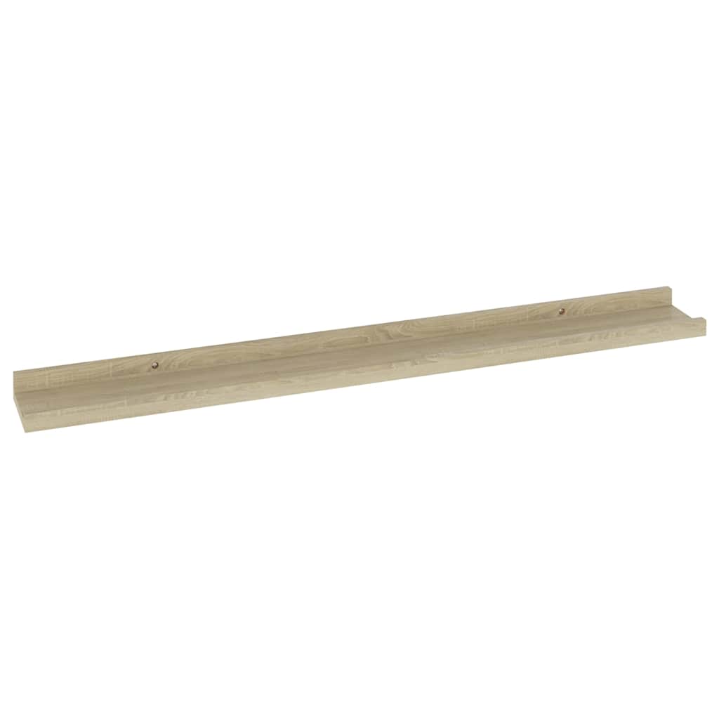 Mensole da parete 2 pz in rovere Sonoma 80x9x3 cm