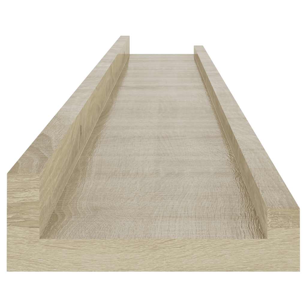 Mensole da parete 2 pz in rovere Sonoma 80x9x3 cm