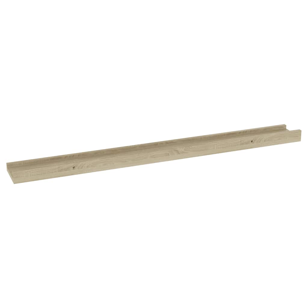 Mensole da parete 2 pz in rovere Sonoma 80x9x3 cm