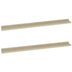 Mensole da Parete 2 pz Rovere Sonoma 100x9x3 cm
