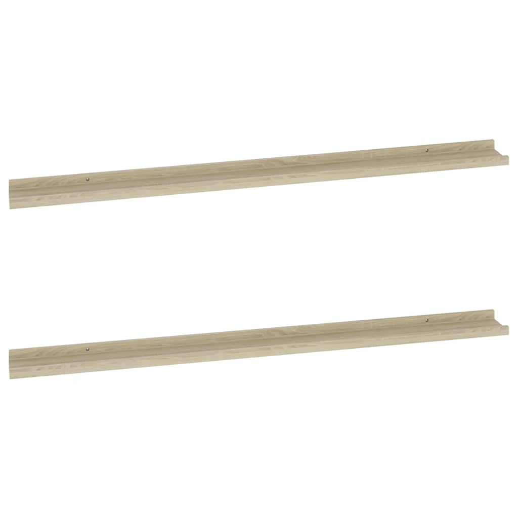 Mensole da Parete 2 pz Rovere Sonoma 115x9x3 cm