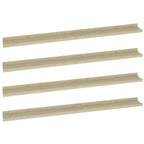 Mensole da Parete 4 pz Rovere Sonoma 100x9x3 cm